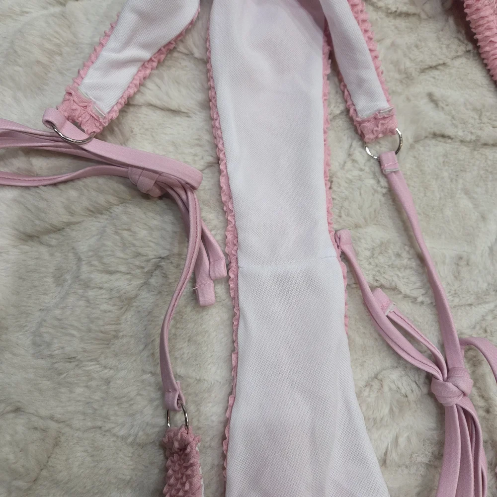Stunning Pink Women's Swimwear Bikini - Pink New-Adjustable Med Top Large Bottom